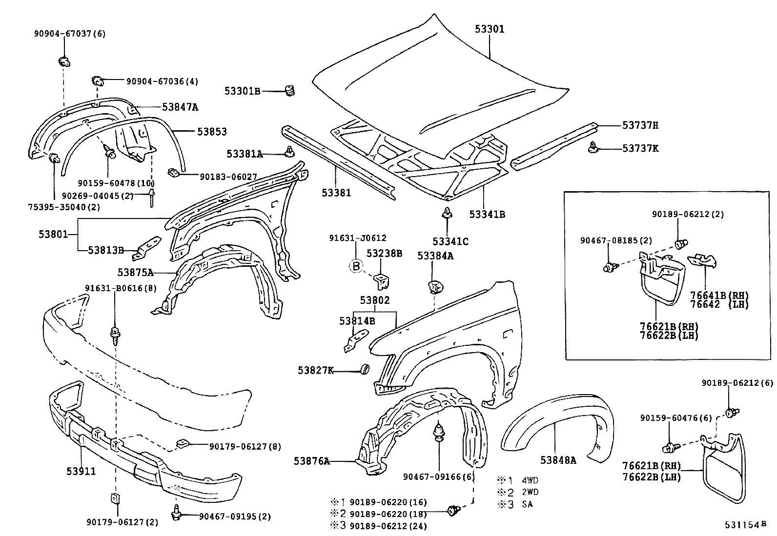  HILUX |  HOOD FRONT FENDER