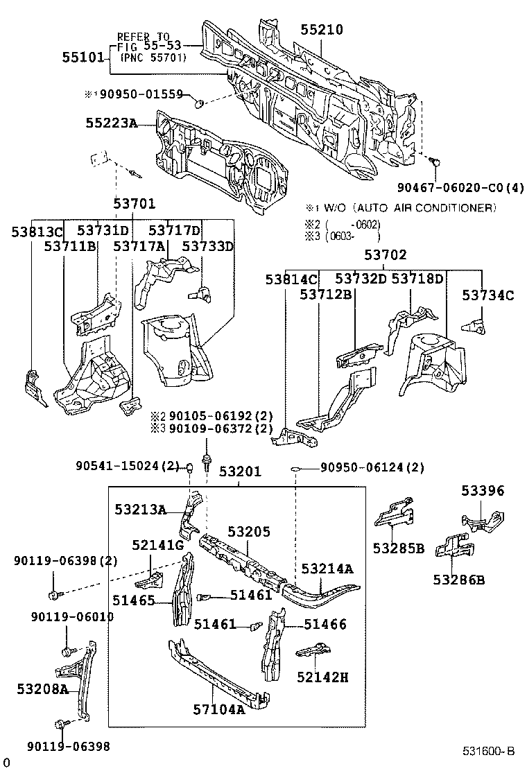  PICNIC AVENSIS VERSO |  FRONT FENDER APRON DASH PANEL