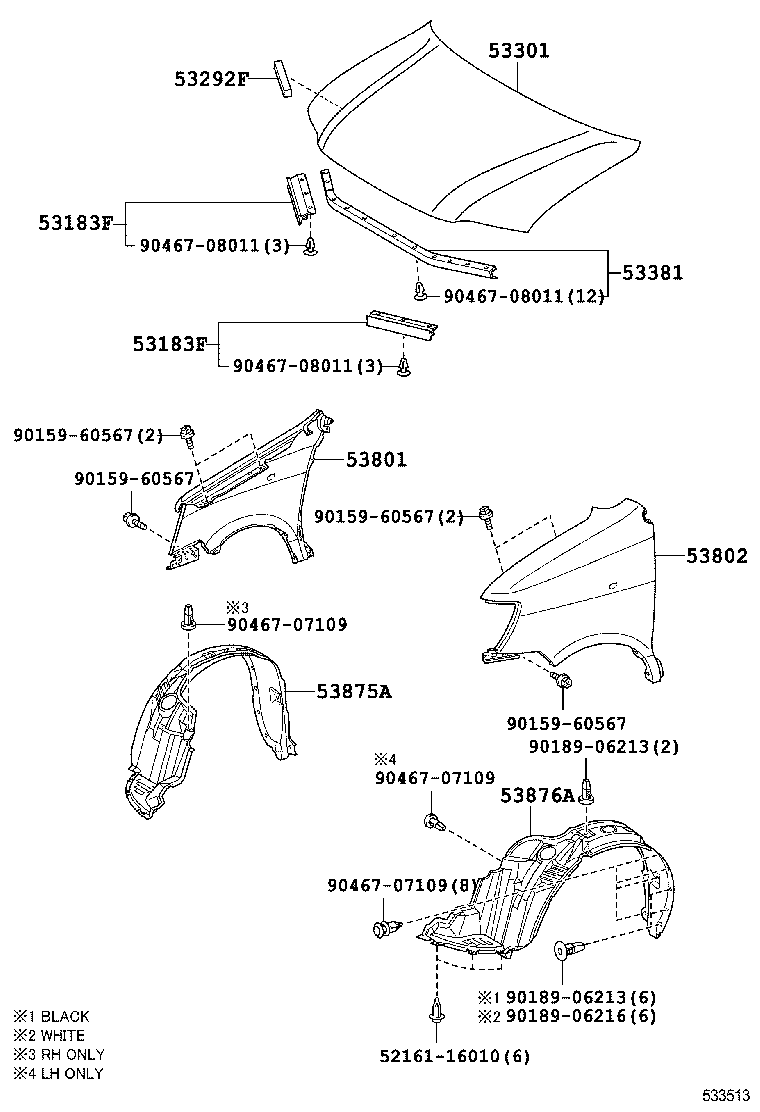 TOWNACE LITEACE |  HOOD FRONT FENDER