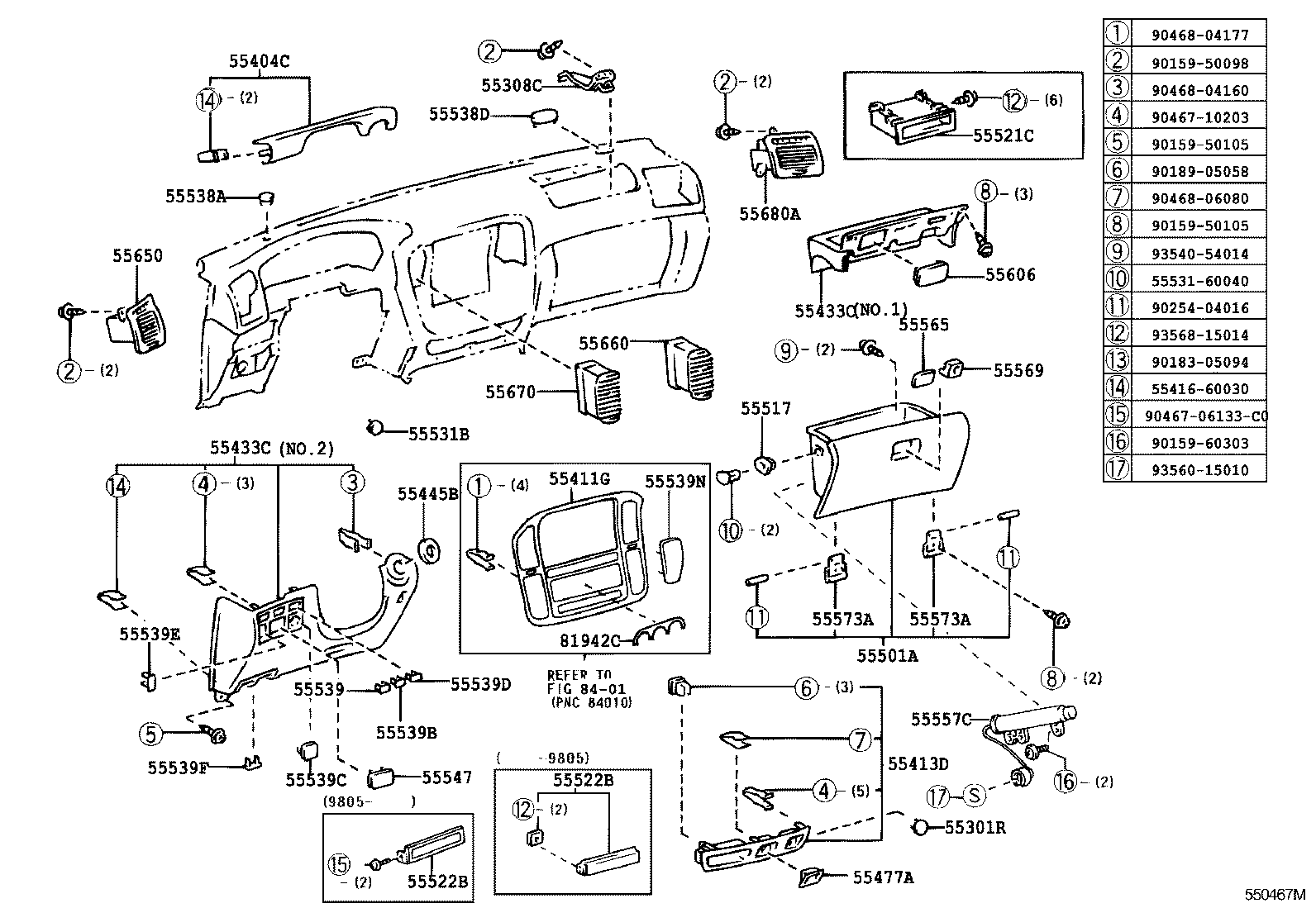  LAND CRUISER 100 105 |  INSTRUMENT PANEL GLOVE COMPARTMENT
