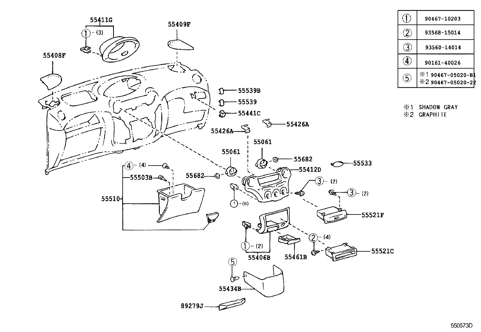  YARIS ECHO 3D 5D |  INSTRUMENT PANEL GLOVE COMPARTMENT