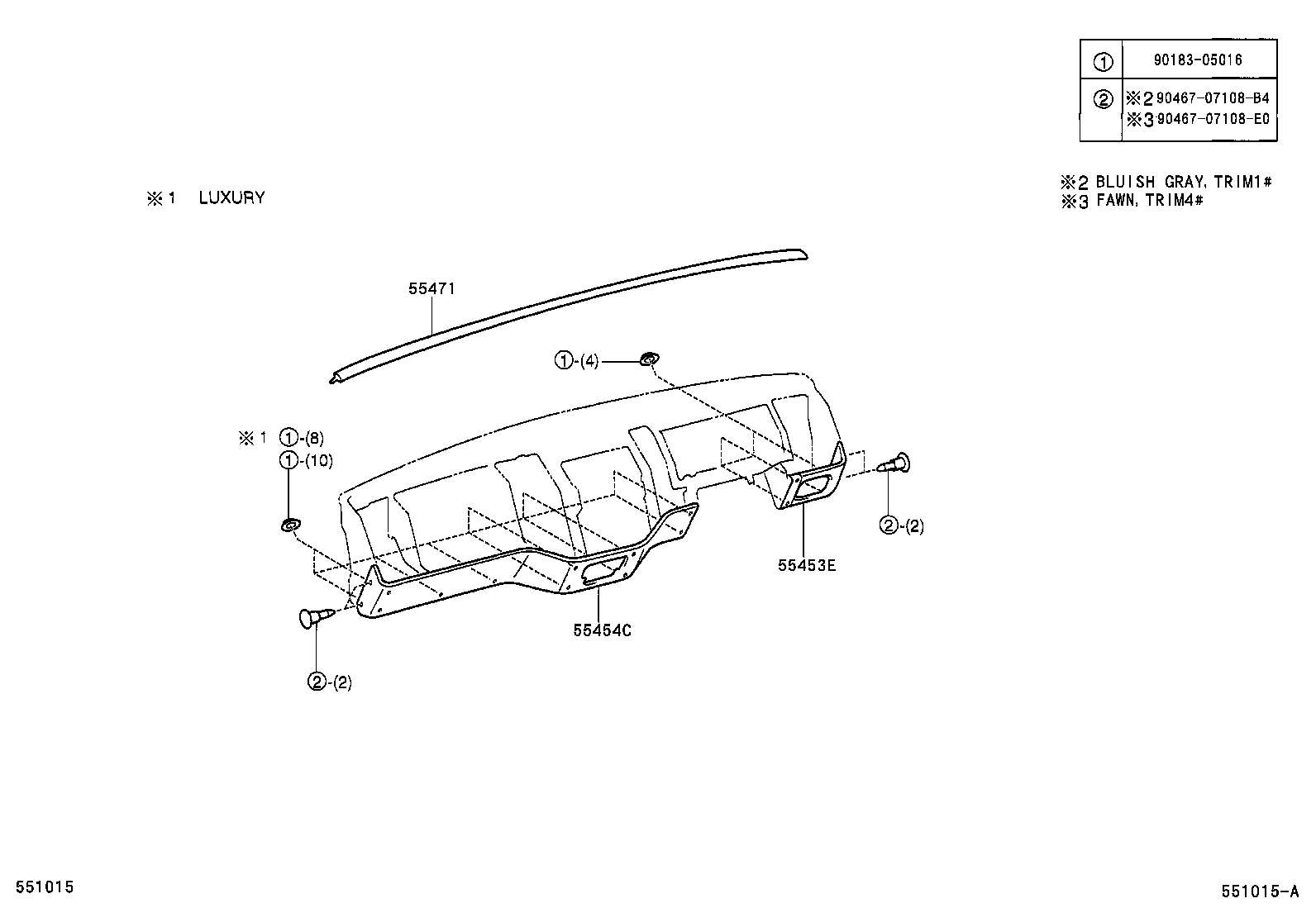  T U V |  INSTRUMENT PANEL GLOVE COMPARTMENT