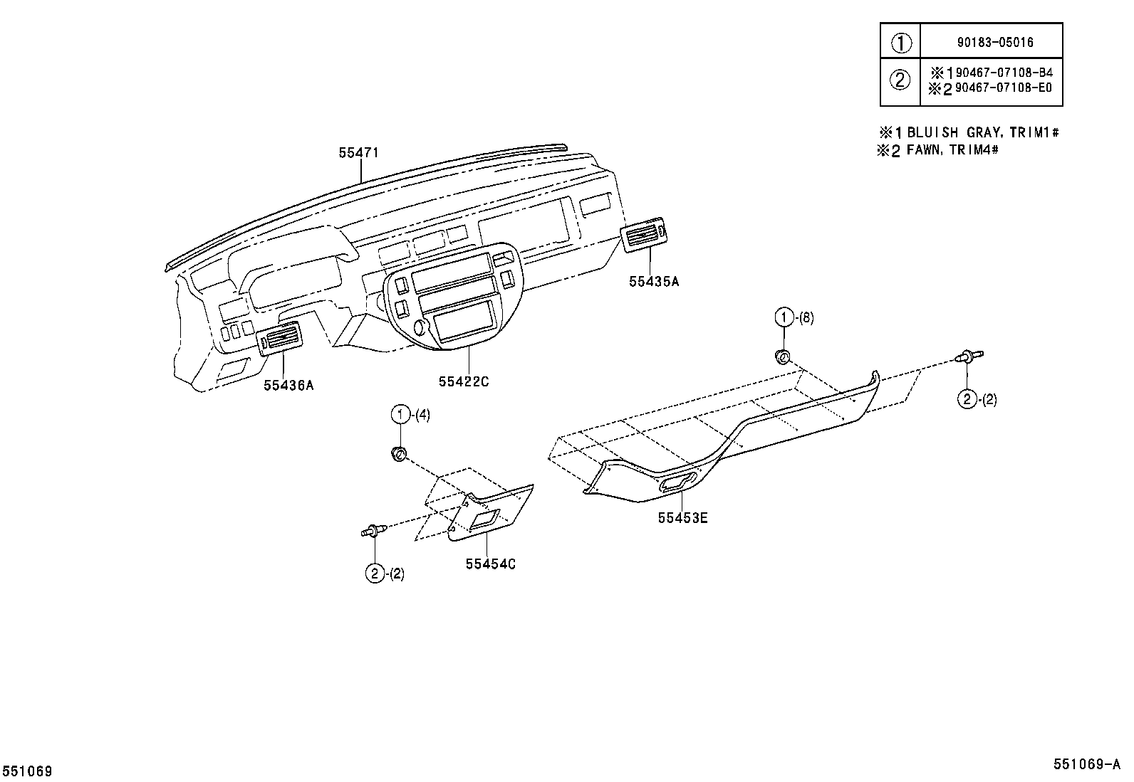  T U V |  INSTRUMENT PANEL GLOVE COMPARTMENT