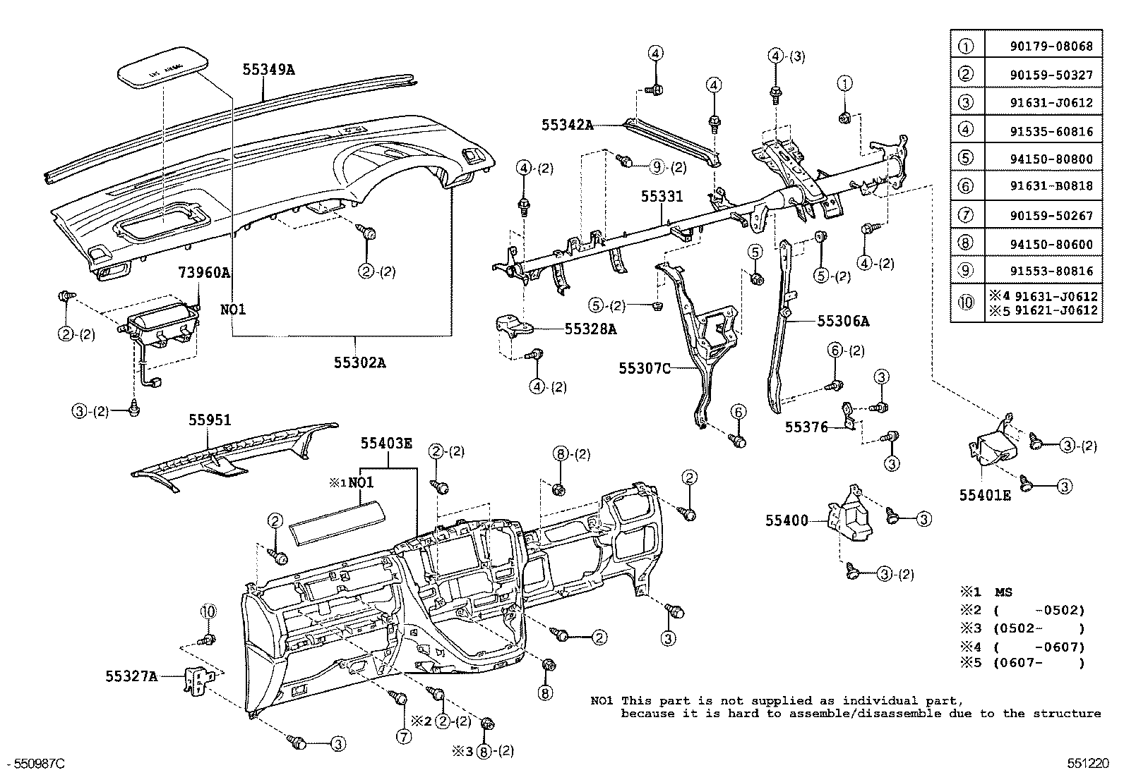  ALPHARD |  INSTRUMENT PANEL GLOVE COMPARTMENT