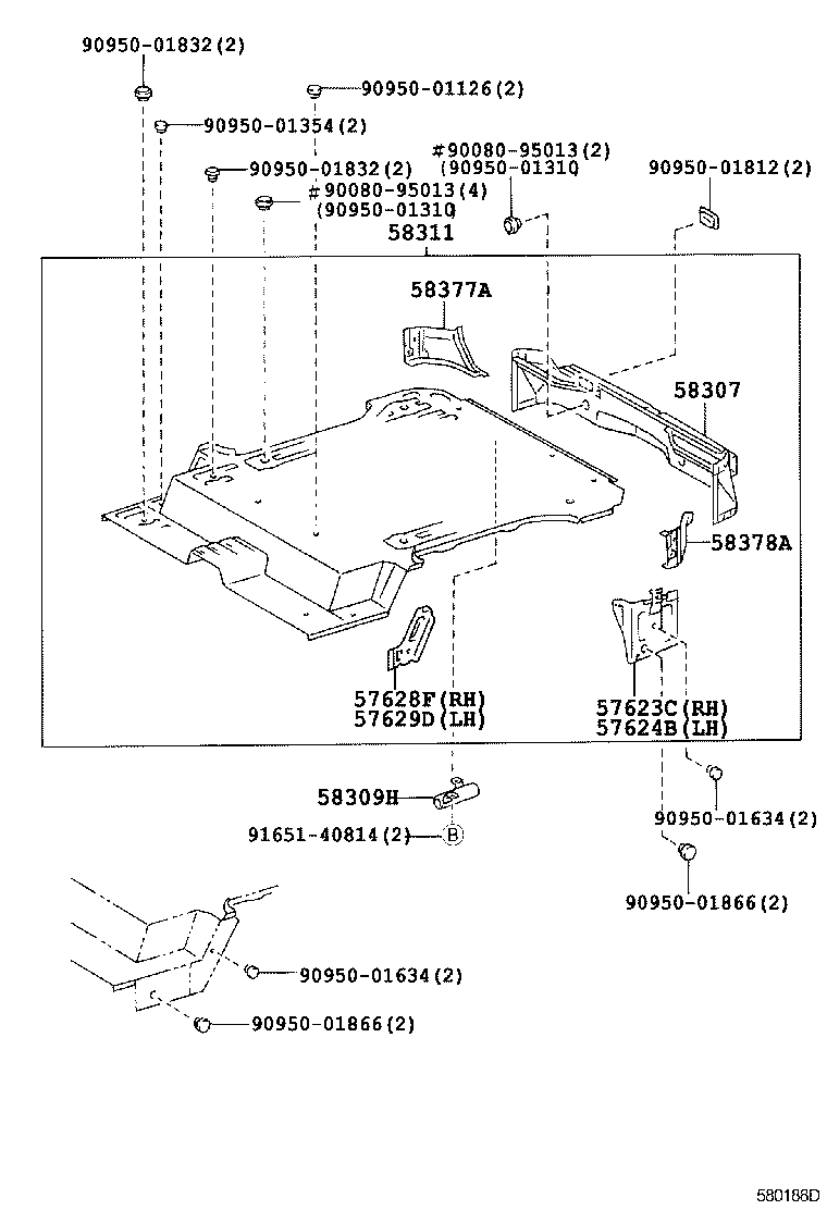  T U V |  REAR FLOOR PANEL REAR FLOOR MEMBER