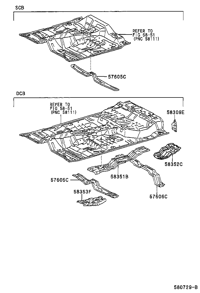  HILUX |  REAR FLOOR PANEL REAR FLOOR MEMBER