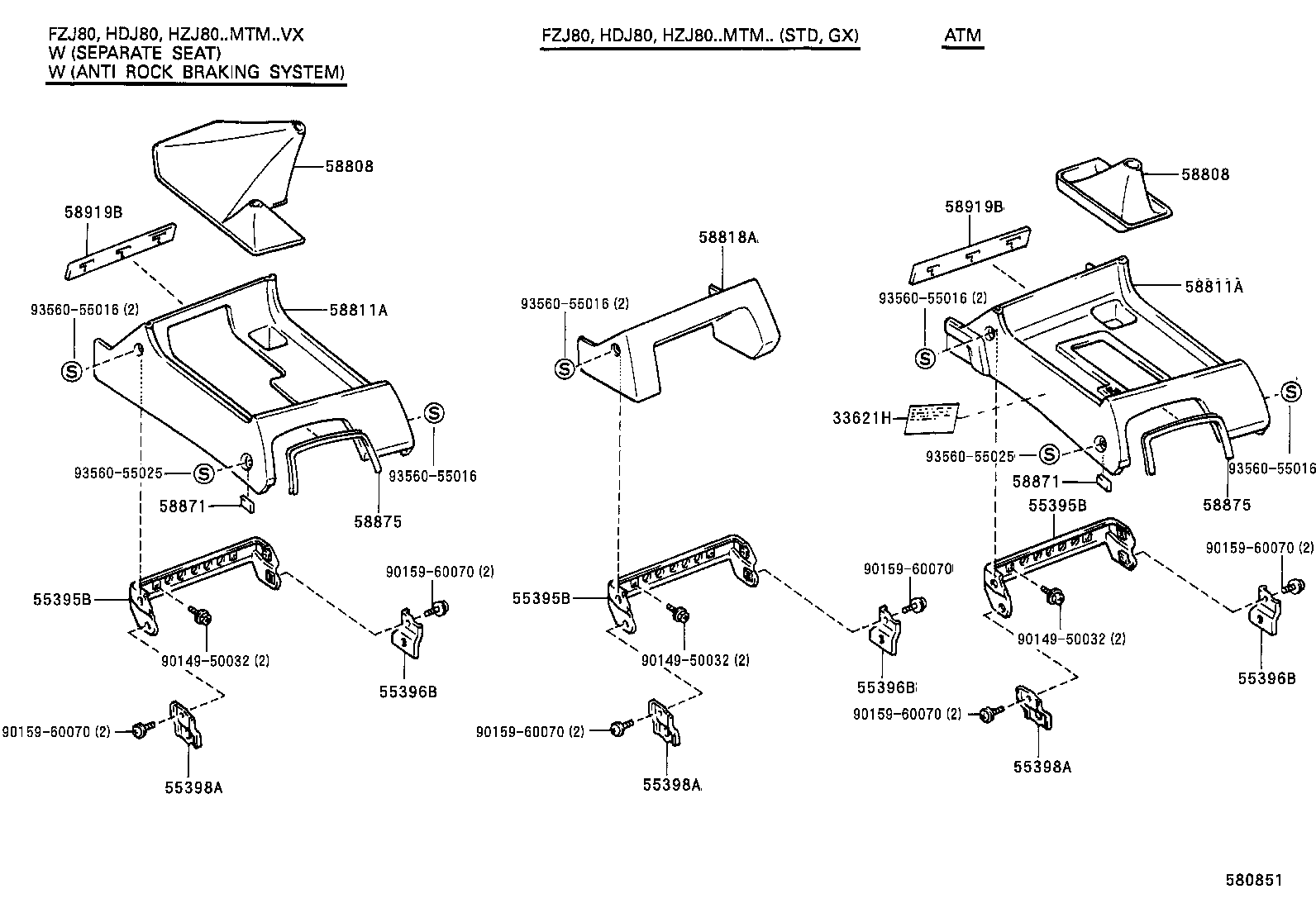  LAND CRUISER 80 |  CONSOLE BOX BRACKET