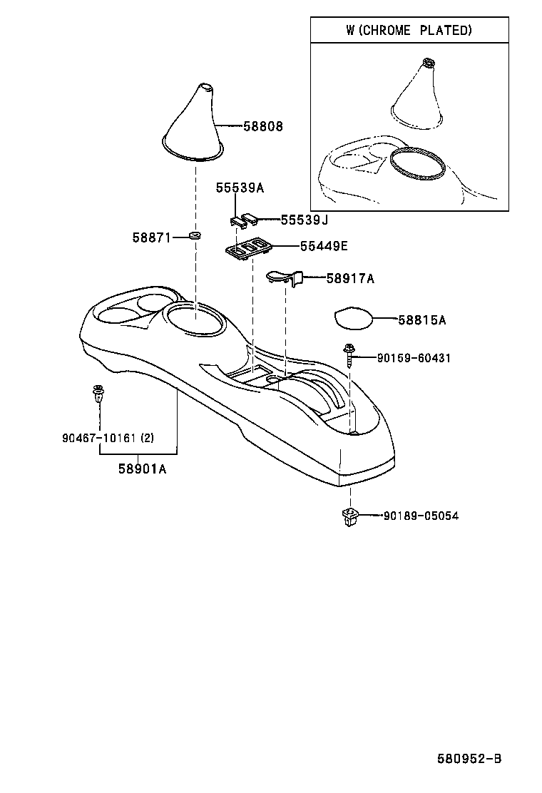  YARIS ECHO 4D |  CONSOLE BOX BRACKET