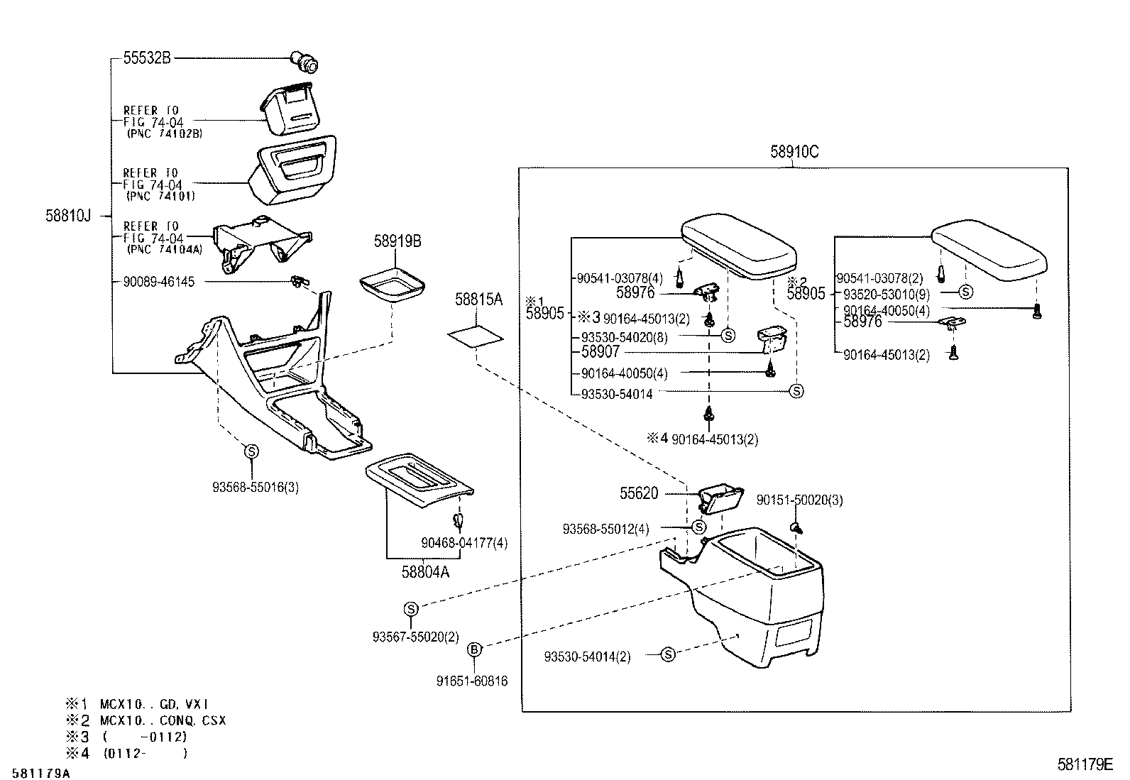  AVALON |  CONSOLE BOX BRACKET