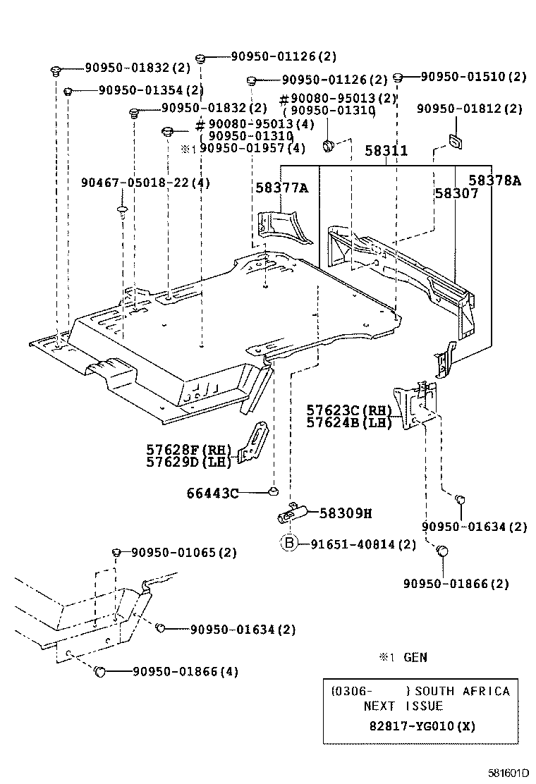  T U V |  REAR FLOOR PANEL REAR FLOOR MEMBER