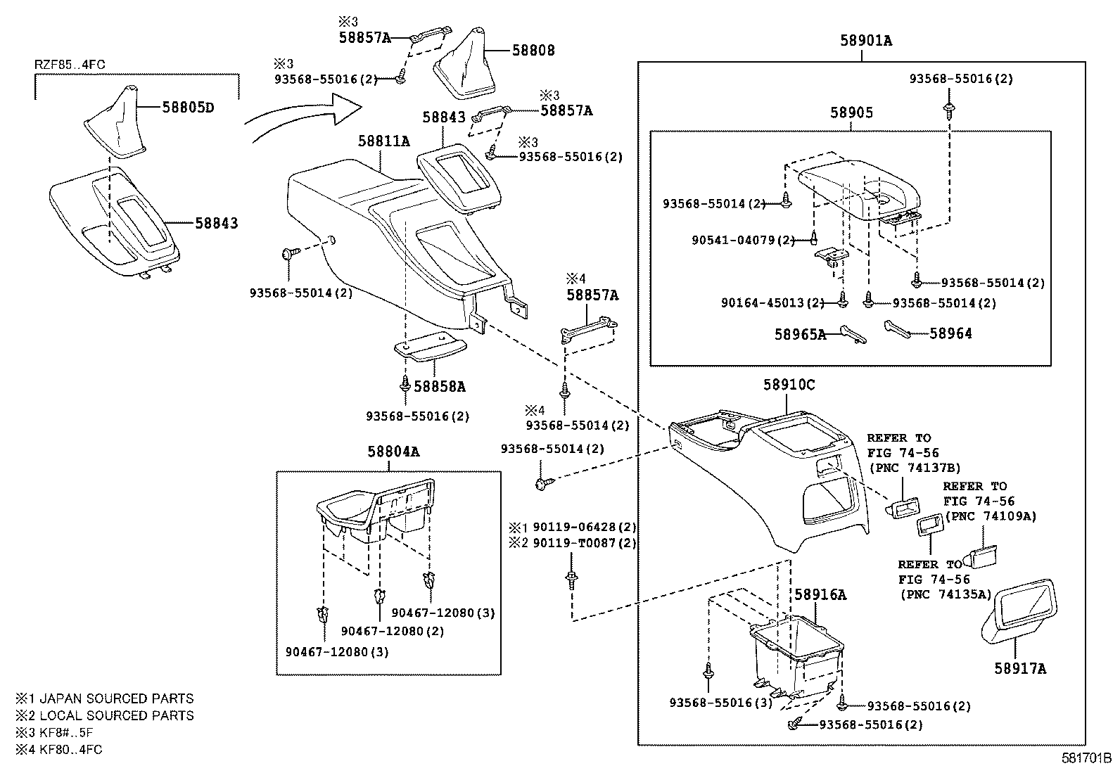  T U V |  CONSOLE BOX BRACKET