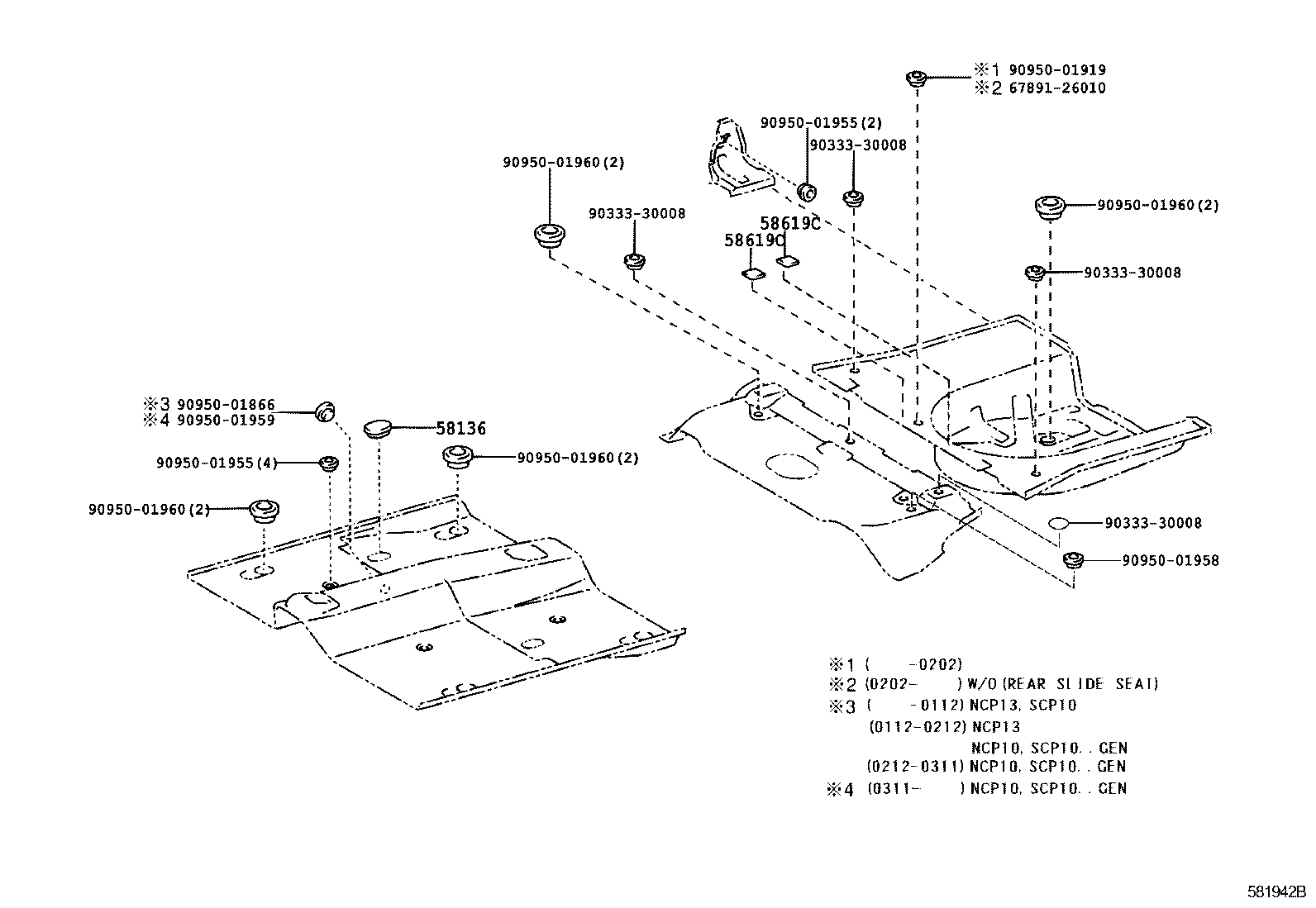  YARIS ECHO 3D 5D |  FLOOR PAN LOWER BACK PANEL