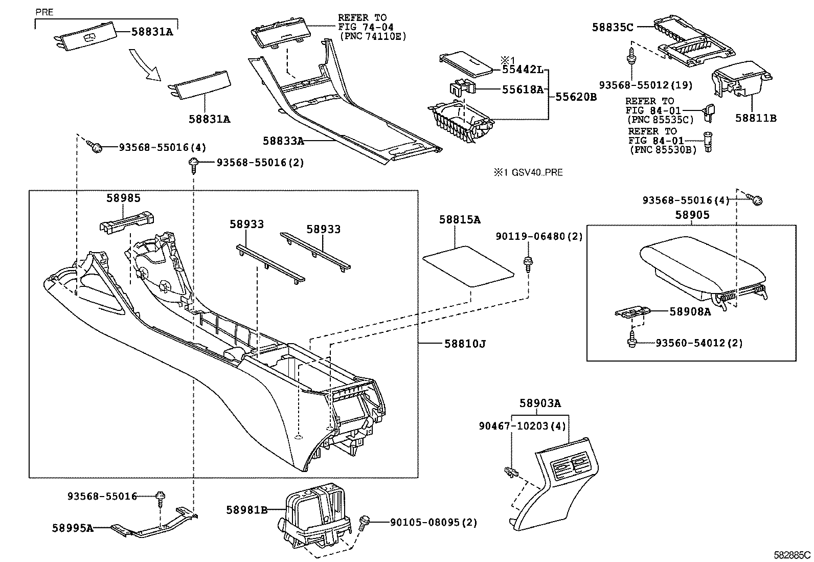  CAMRY AURION HV ARL |  CONSOLE BOX BRACKET