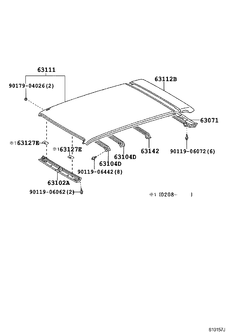  T U V |  ROOF PANEL BACK PANEL