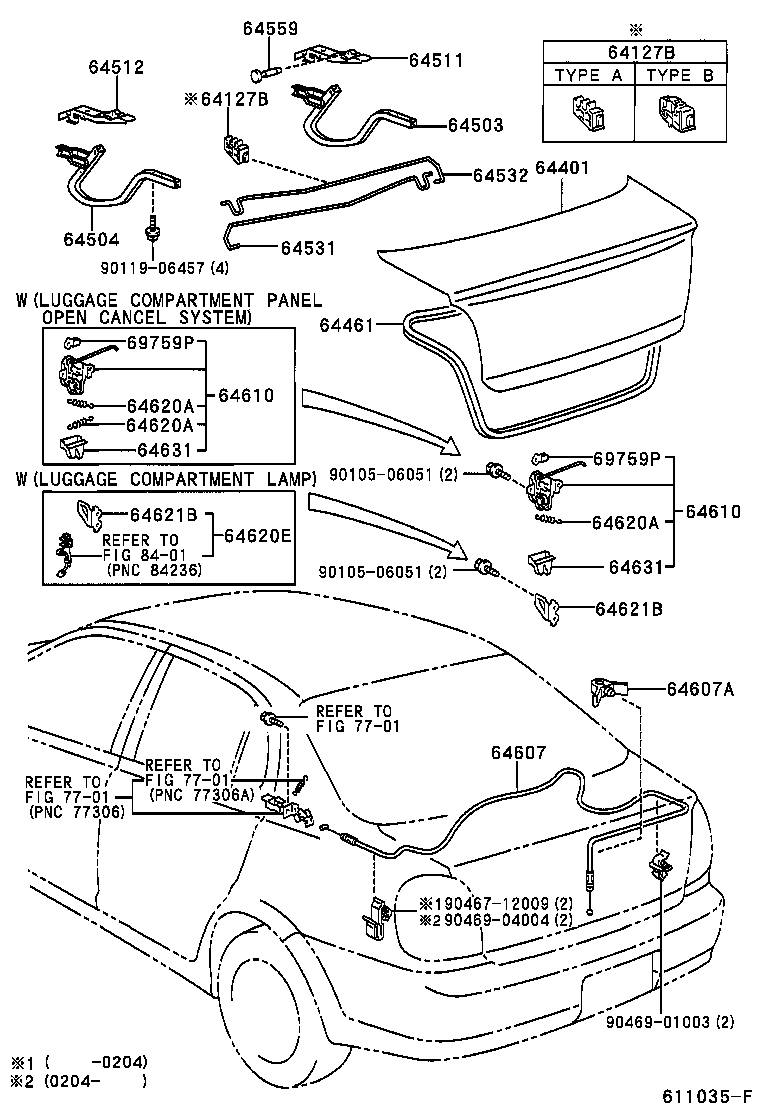  YARIS ECHO 4D |  LUGGAGE COMPARTMENT DOOR LOCK