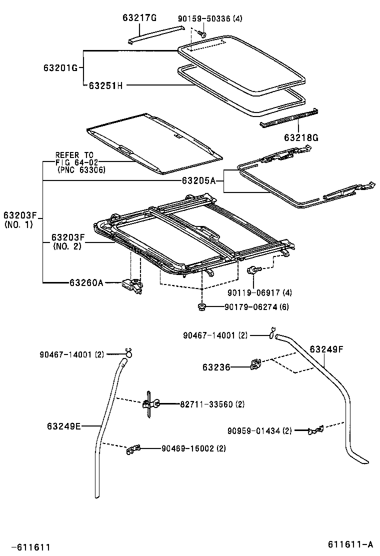  CAMRY AUSTRALIA |  ROOF PANEL BACK WINDOW GLASS