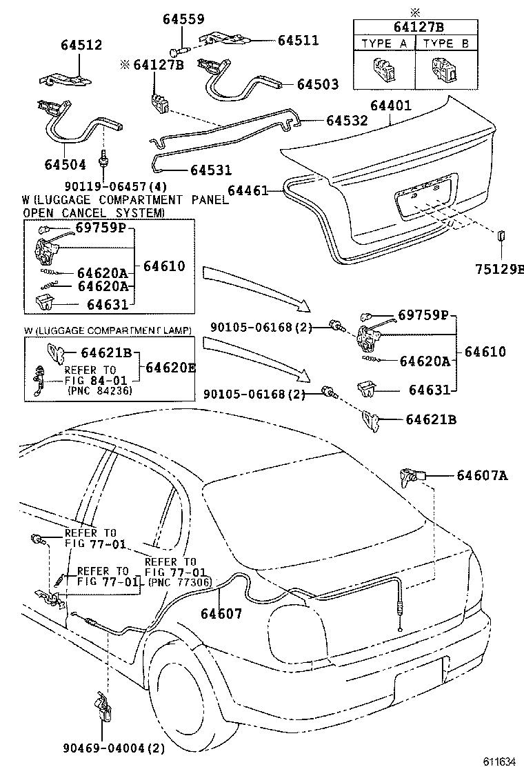  YARIS ECHO 4D |  LUGGAGE COMPARTMENT DOOR LOCK
