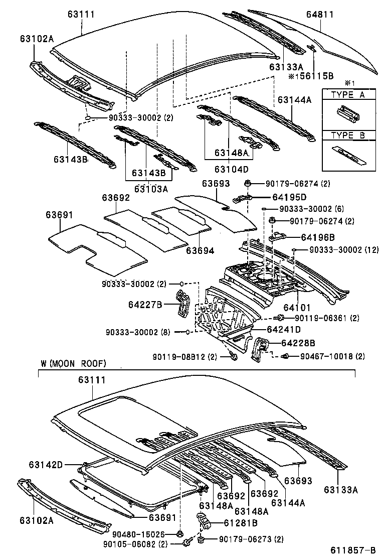  LS430 |  ROOF PANEL BACK WINDOW GLASS