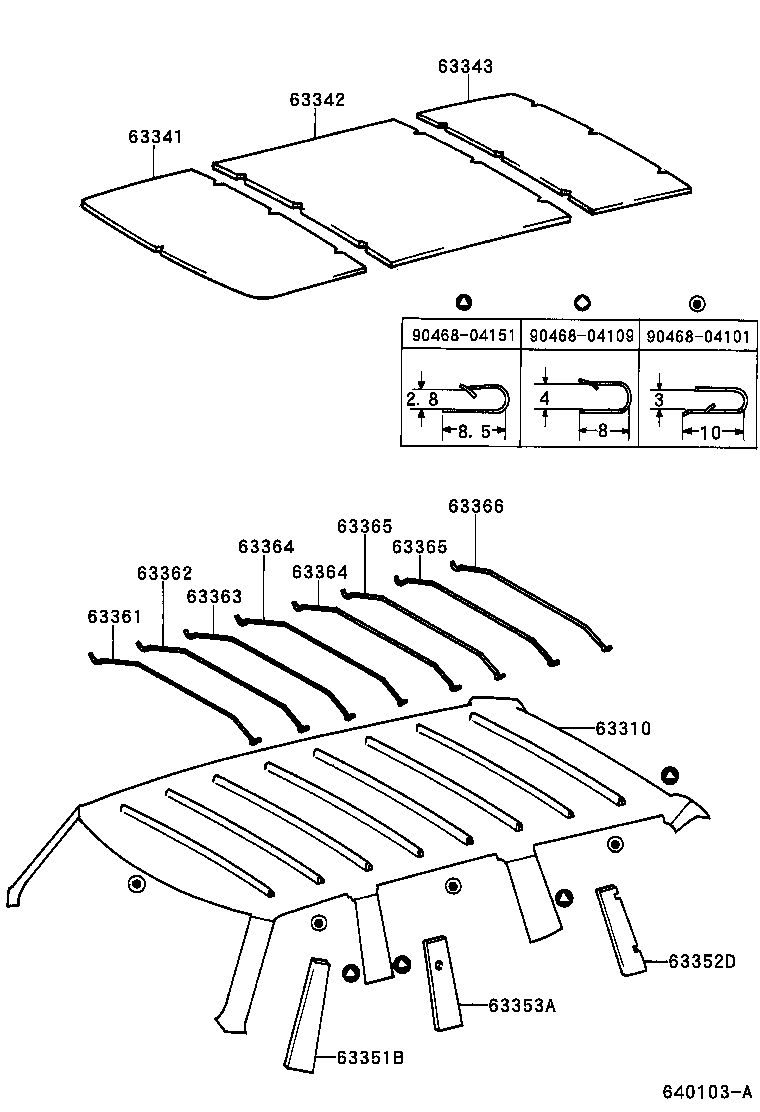  T U V |  ROOF HEADLINING SILENCER PAD