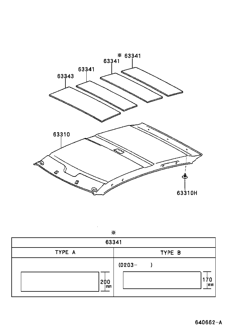  YARIS ECHO 4D |  ROOF HEADLINING SILENCER PAD