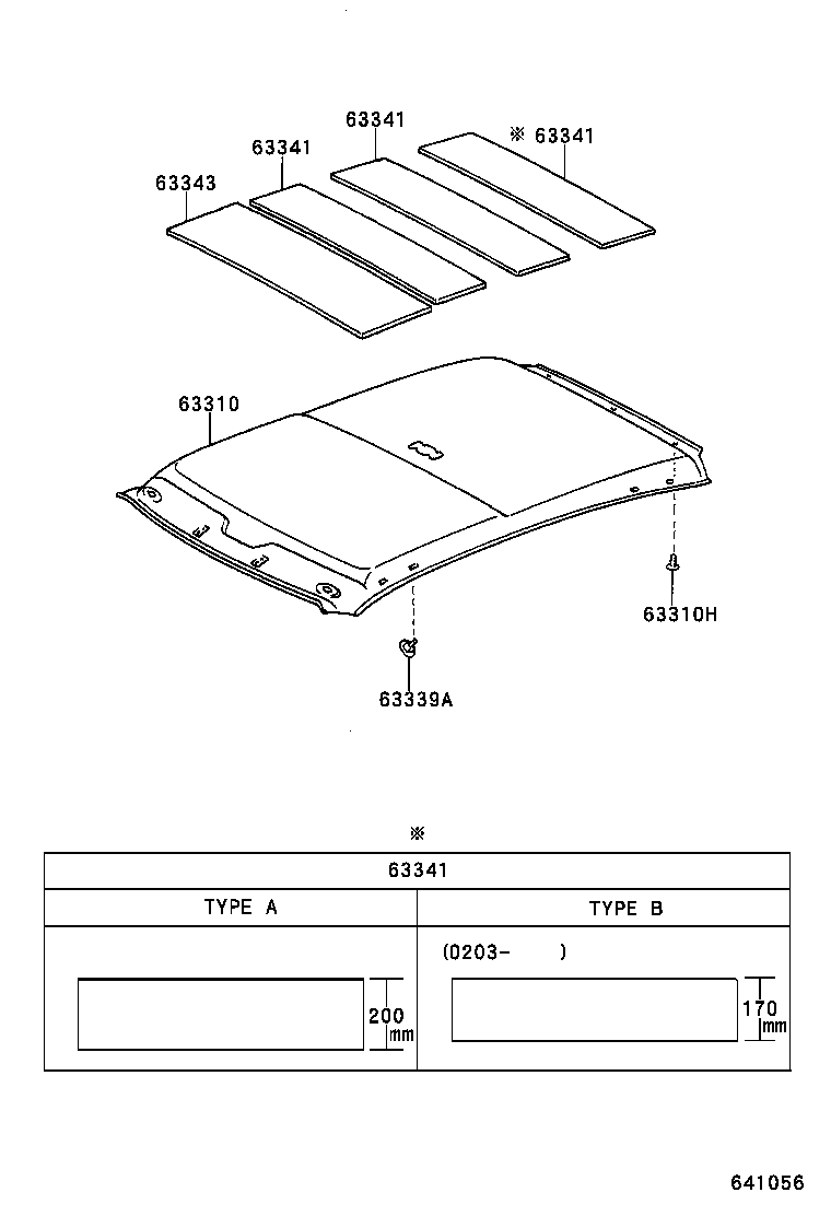  YARIS ECHO 3D 5D |  ROOF HEADLINING SILENCER PAD