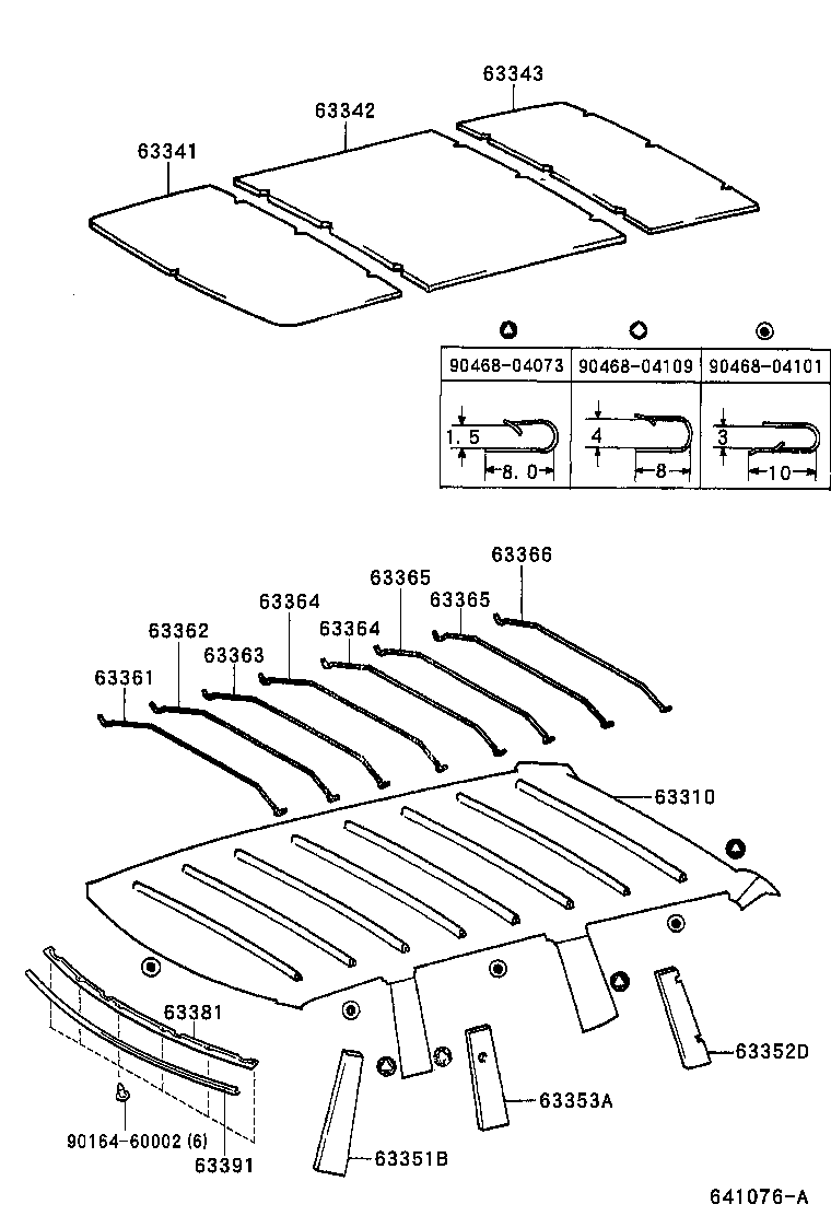  T U V |  ROOF HEADLINING SILENCER PAD