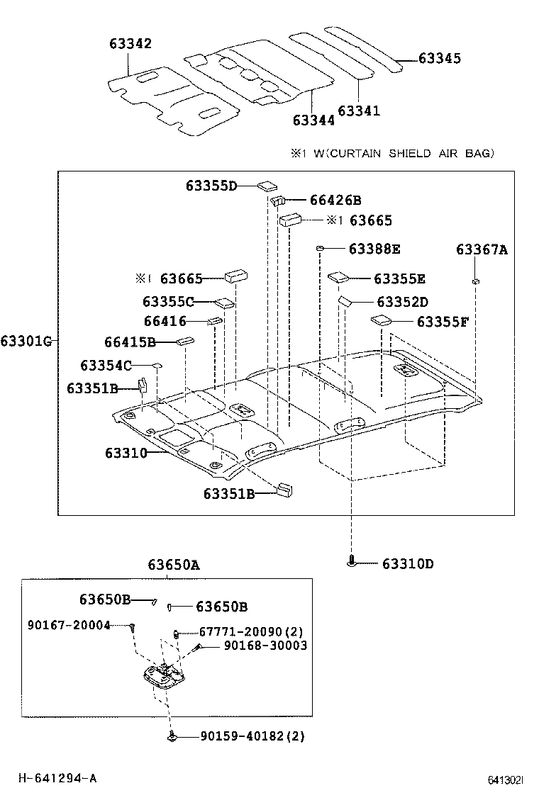  KLUGER |  ROOF HEADLINING SILENCER PAD