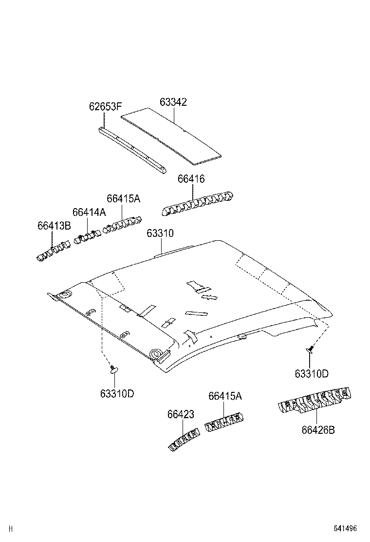  HILUX |  ROOF HEADLINING SILENCER PAD