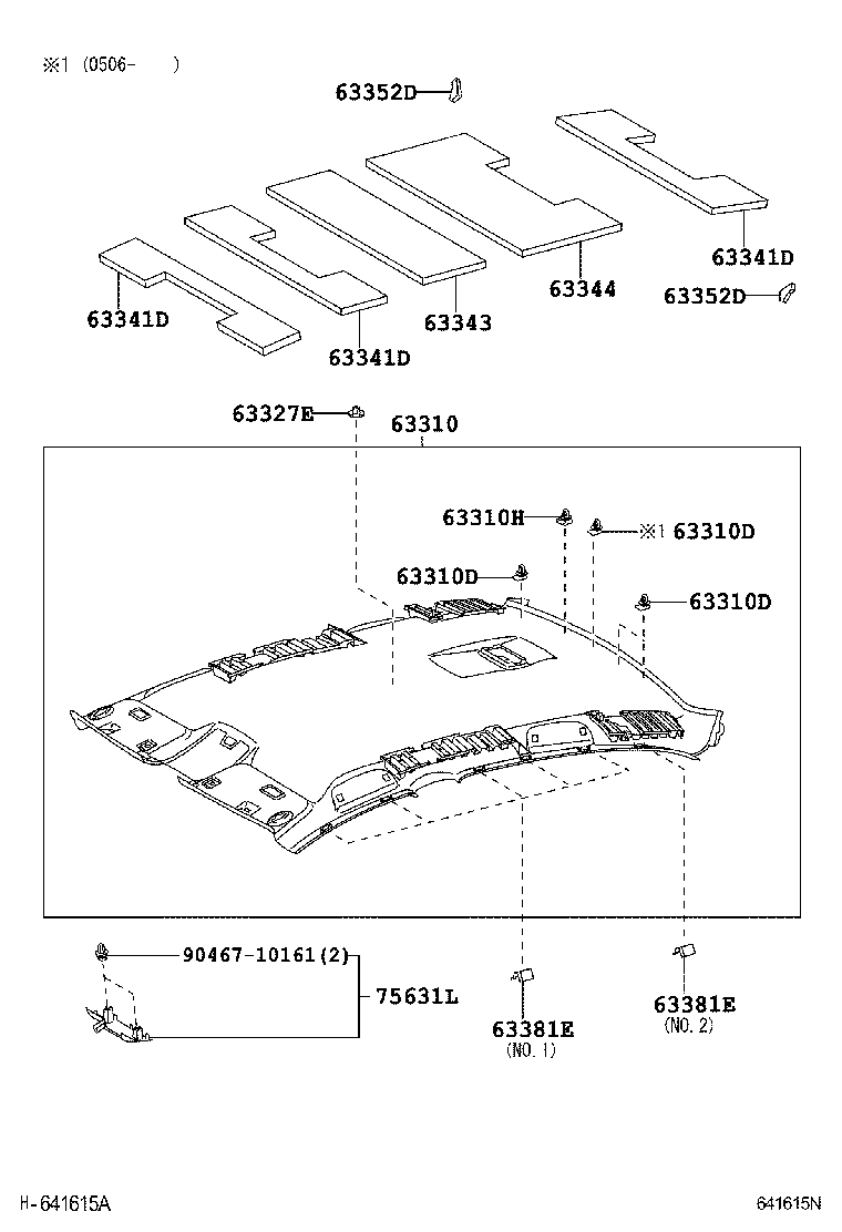  GS30 35 43 460 |  ROOF HEADLINING SILENCER PAD