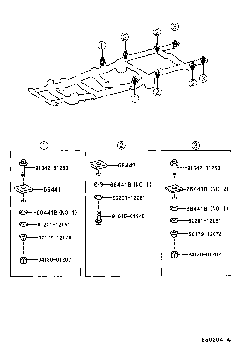  T U V |  REAR BODY MOUNTING