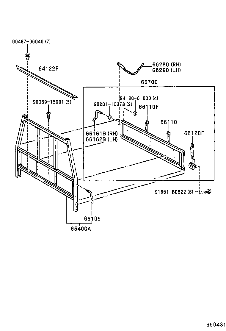 T U V |  REAR BODY GUARD FRAME TAIL GATE