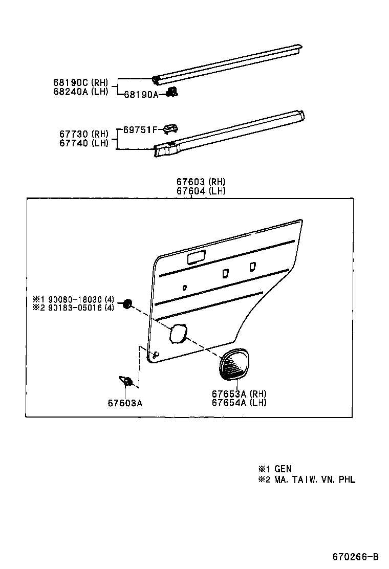  T U V |  REAR DOOR PANEL GLASS