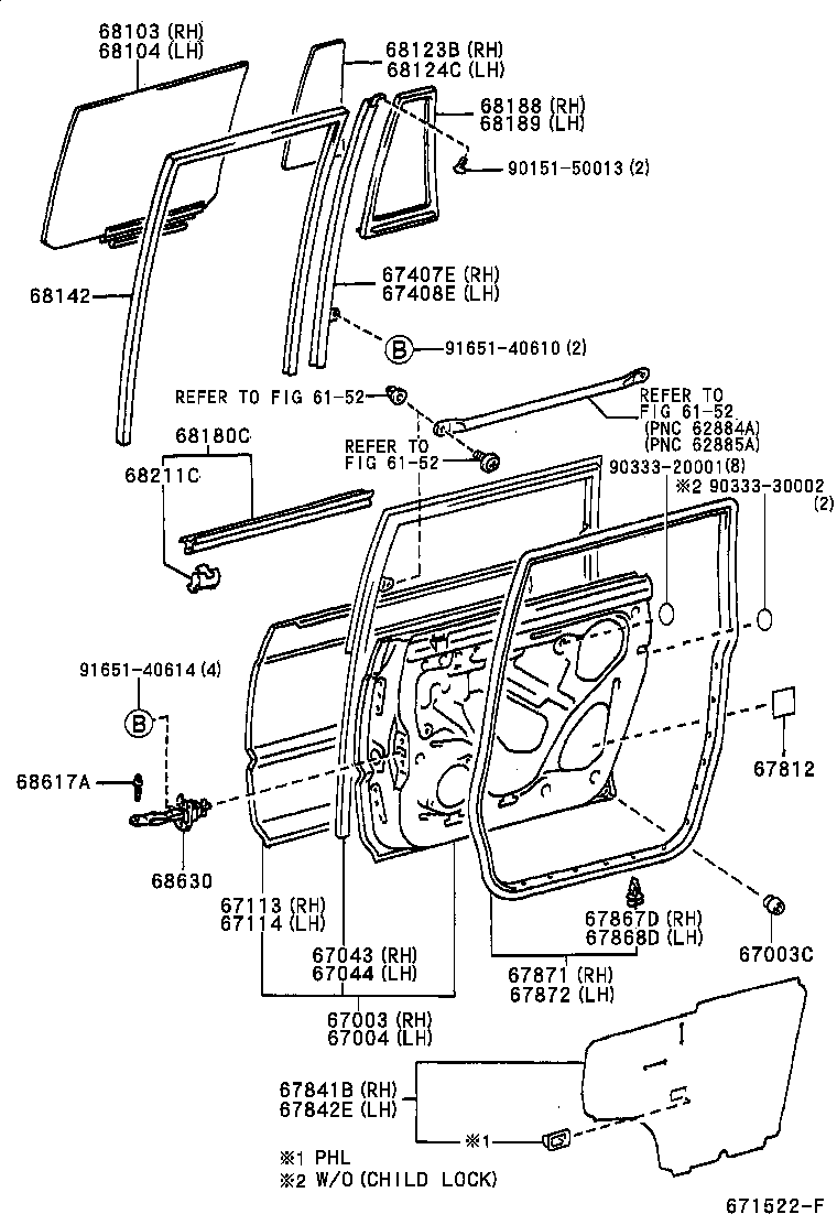  T U V |  REAR DOOR PANEL GLASS