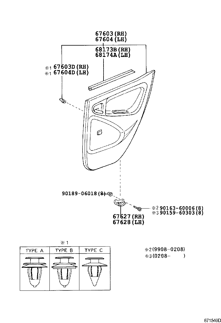  YARIS ECHO 4D |  REAR DOOR PANEL GLASS