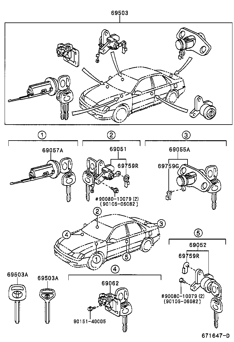  AVALON |  LOCK CYLINDER SET