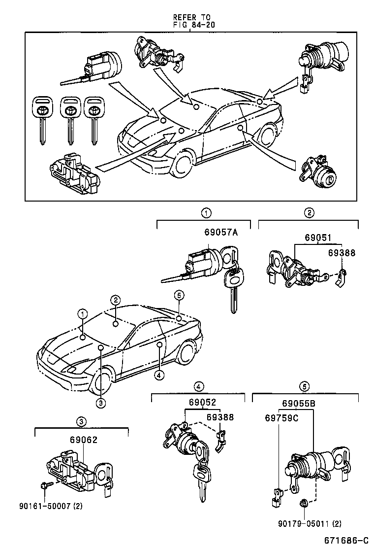  CELICA |  LOCK CYLINDER SET