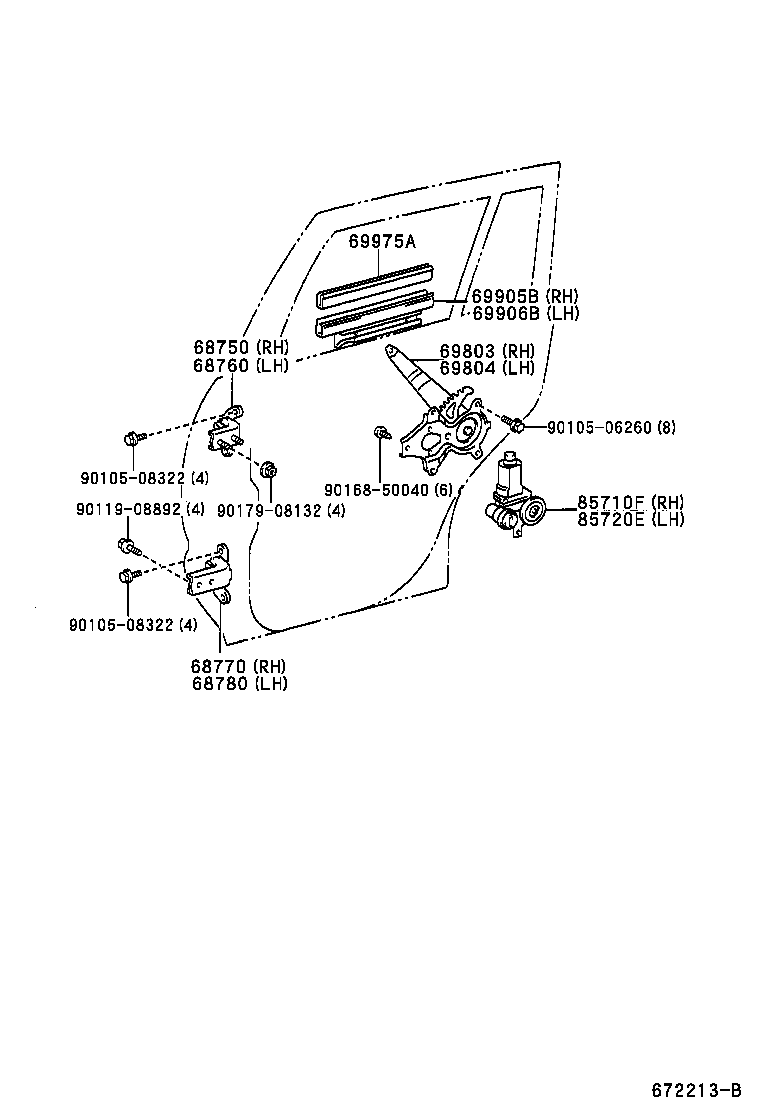  KLUGER |  REAR DOOR WINDOW REGULATOR HINGE