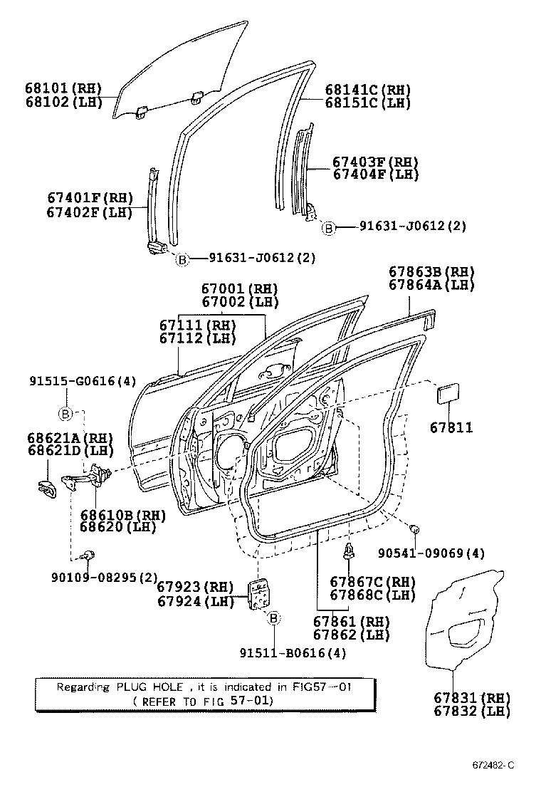  ES300 |  FRONT DOOR PANEL GLASS