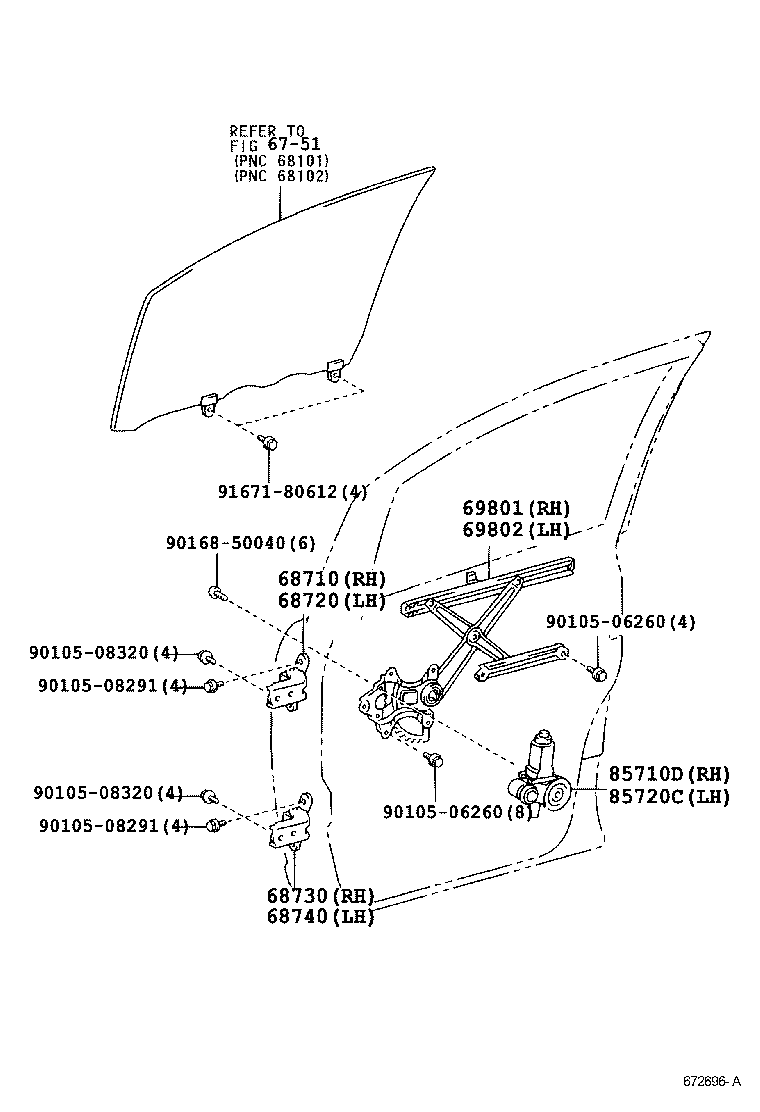  ALPHARD |  FRONT DOOR WINDOW REGULATOR HINGE