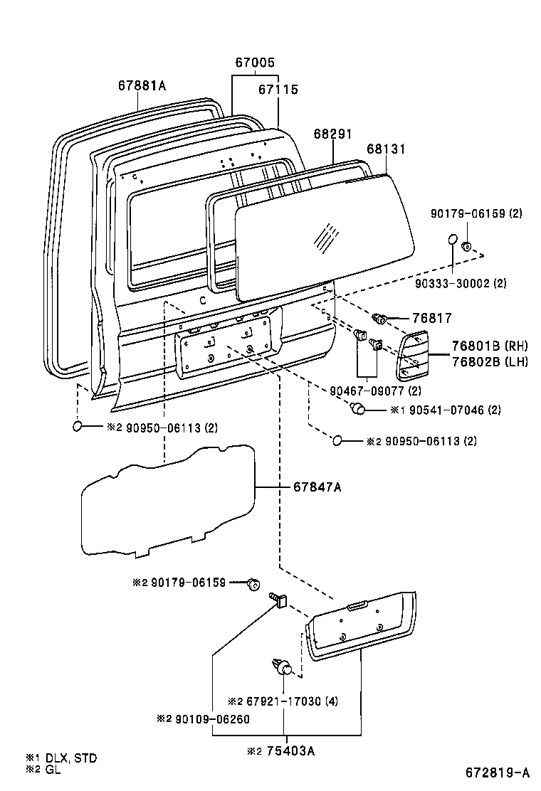  QUALIS |  BACK DOOR PANEL GLASS