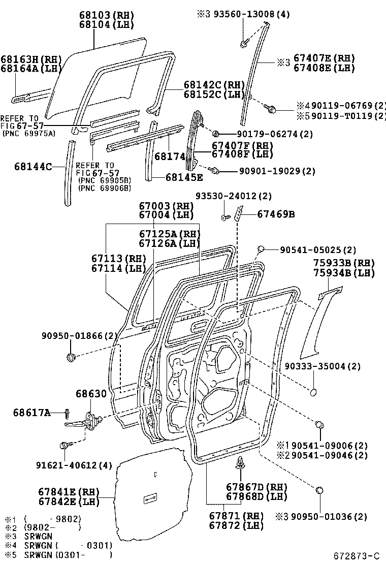  HILUX |  REAR DOOR PANEL GLASS