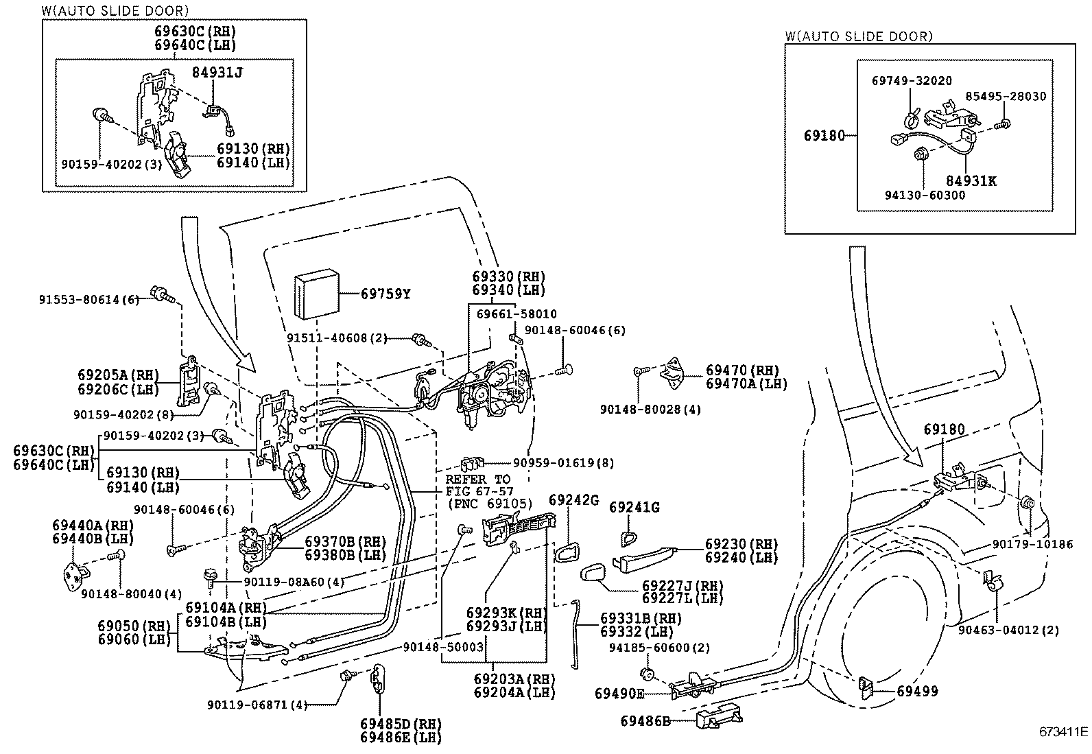  ALPHARD |  REAR DOOR LOCK HANDLE