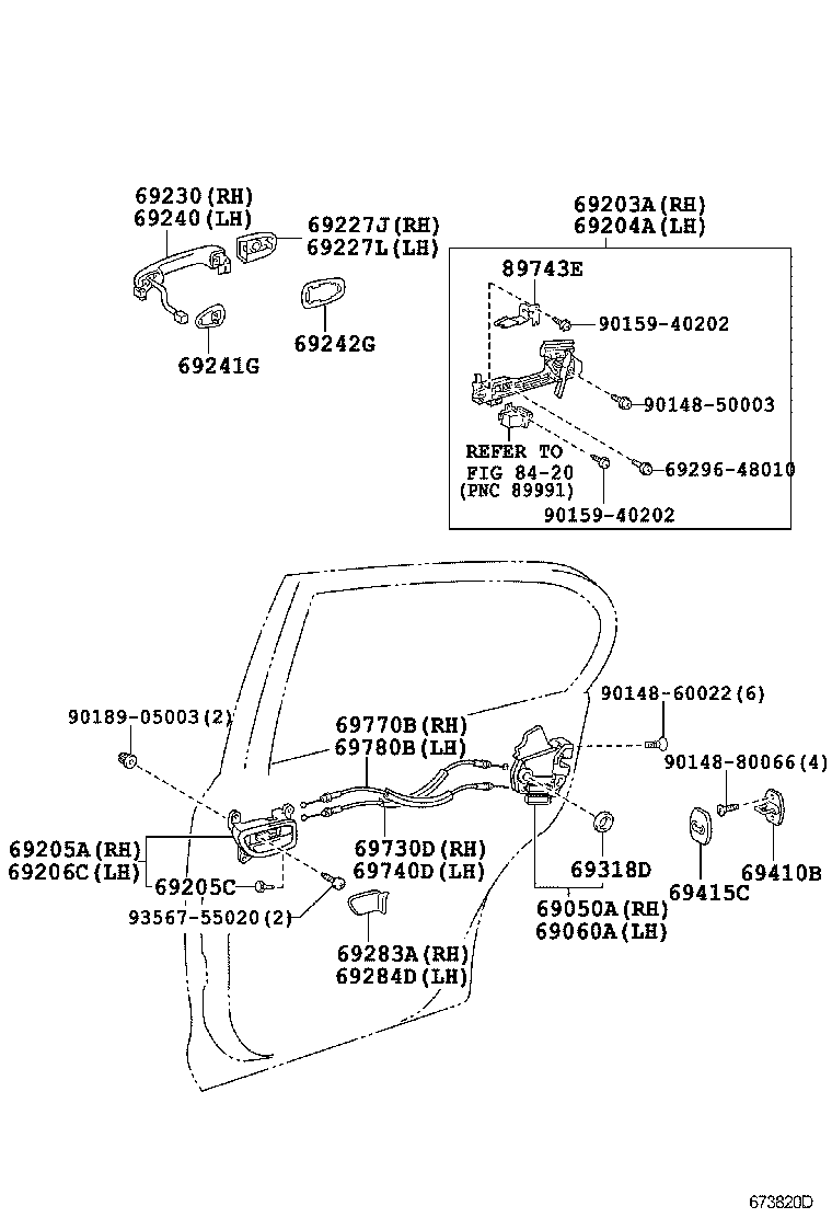  GS30 35 43 460 |  REAR DOOR LOCK HANDLE