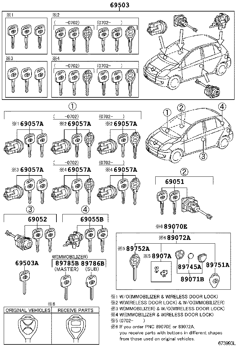  YARIS |  LOCK CYLINDER SET