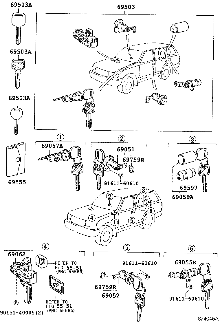  LAND CRUISER 80 |  LOCK CYLINDER SET