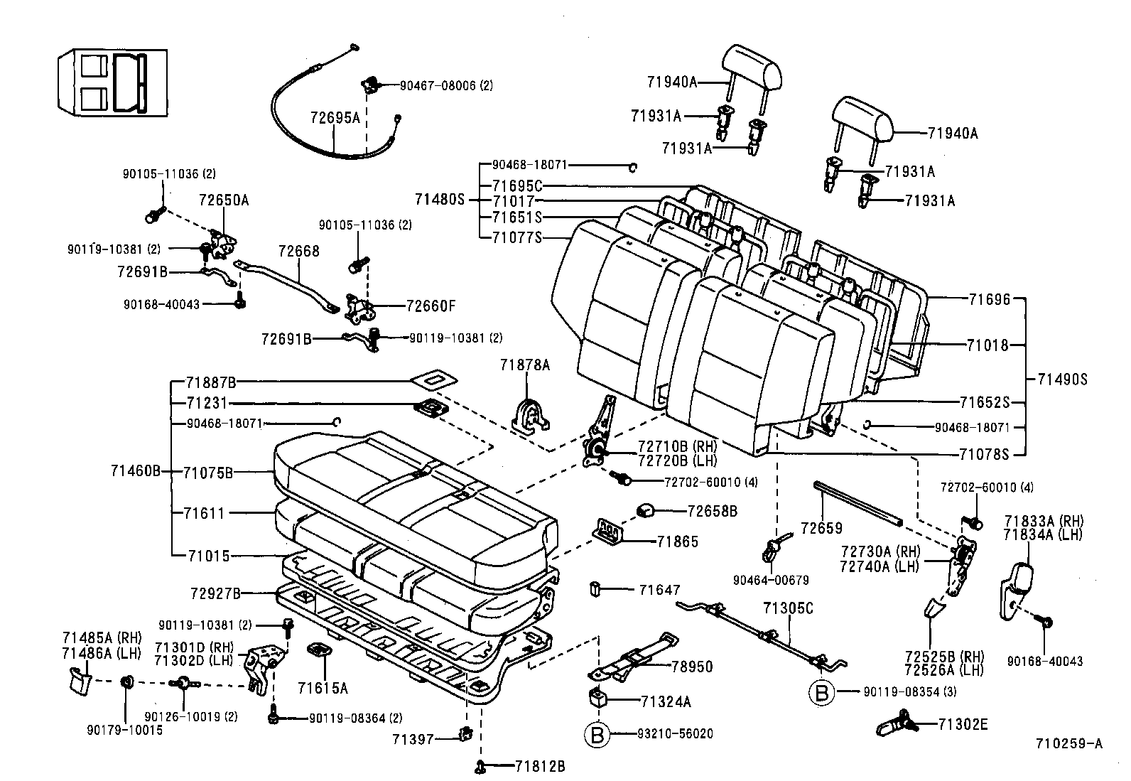  LAND CRUISER 90 |  SEAT SEAT TRACK