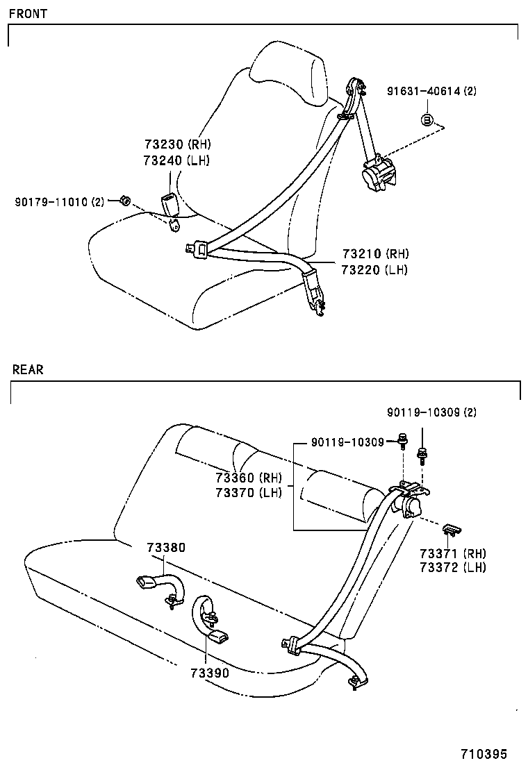 seat belt parts toyota #5