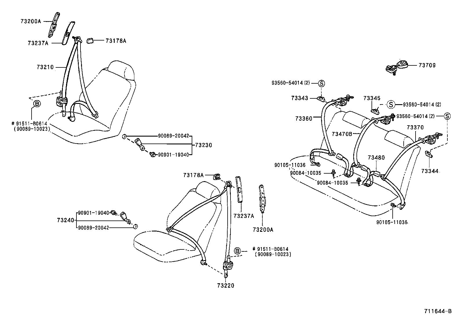  AVALON |  SEAT BELT CHILD RESTRAINT SEAT