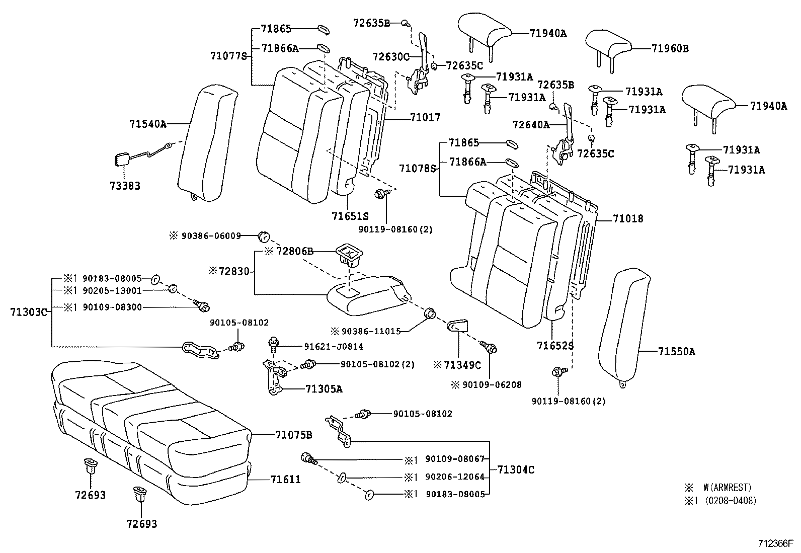  CAMRY AUSTRALIA |  REAR SEAT SEAT TRACK