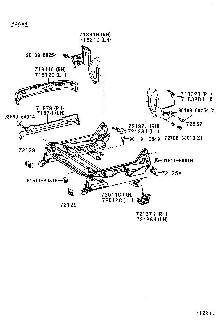  CAMRY AUSTRALIA |  FRONT SEAT SEAT TRACK